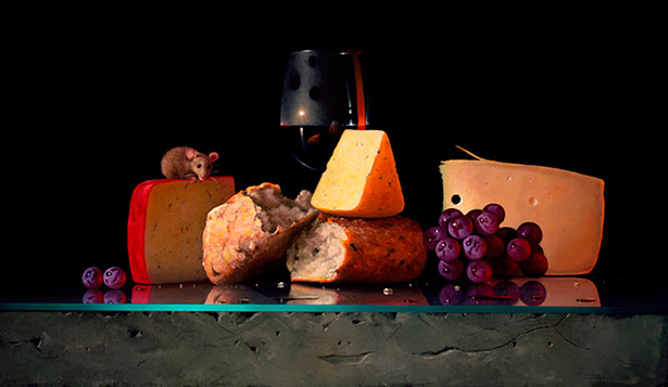 Bodegón con uvas y queso de Darío Campanile