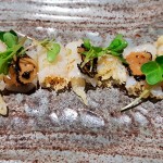 Usuzukuri de calamar, trufa y harina tempurizada | Foto: J.L.C.