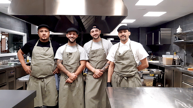 El equipo de cocina: de izquierda a derecha, Rodolfo Munive, Raúl Torres, Adrián Lorenzo y Diego Bonnet | Foto: José L. Conde