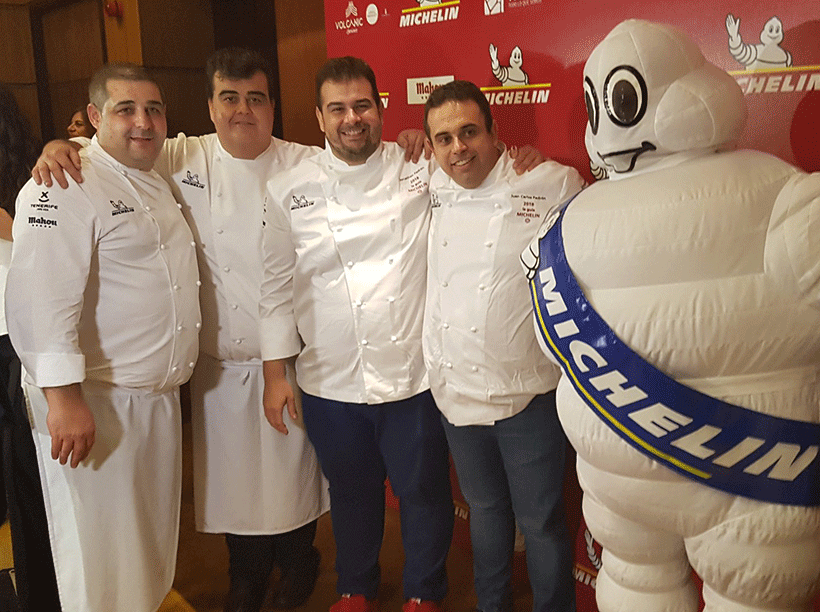 Erlantz Gorostiza, Toto Regalado, Jonathan y Juan Carlos Padrón en la Gala Michelin de Tenerife | Foto: José L. Conde