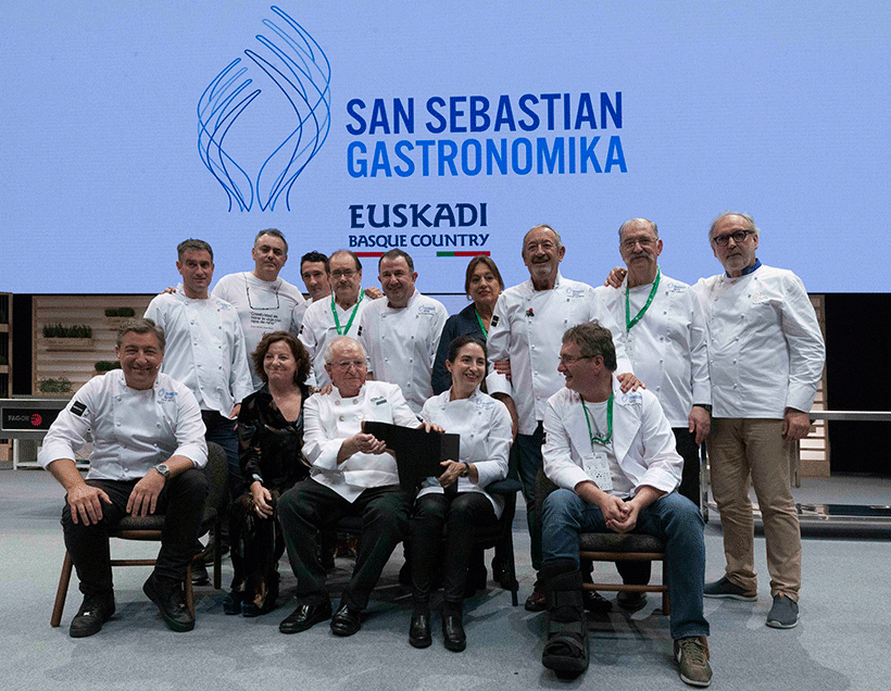 Algunos de los principales cocineros españoles en el homenaje a Arzak, en el marco de San Sebastián Gastronomika | Foto: Coconut