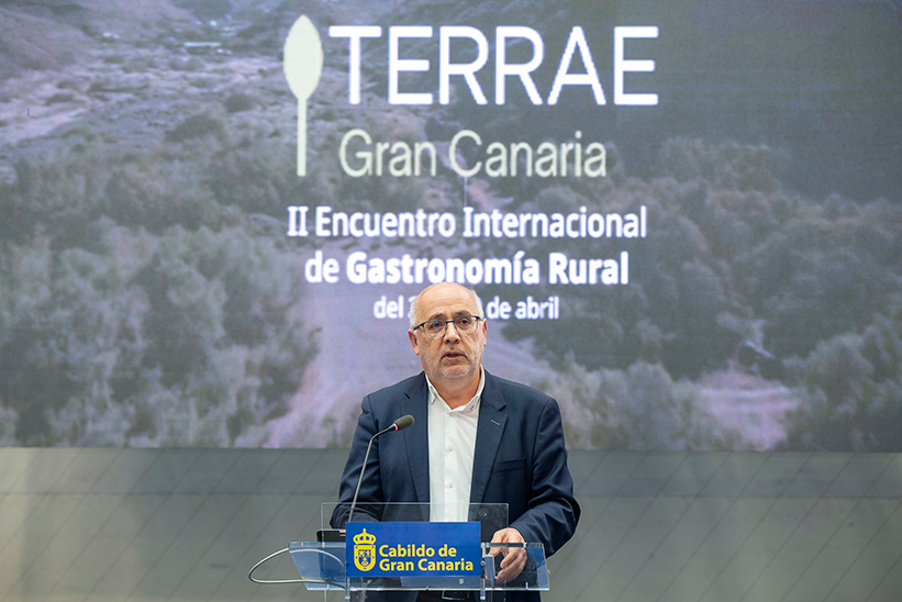Antonio Morales, presidente del Cabildo de Gran Canaria, durante la presentación del congreso